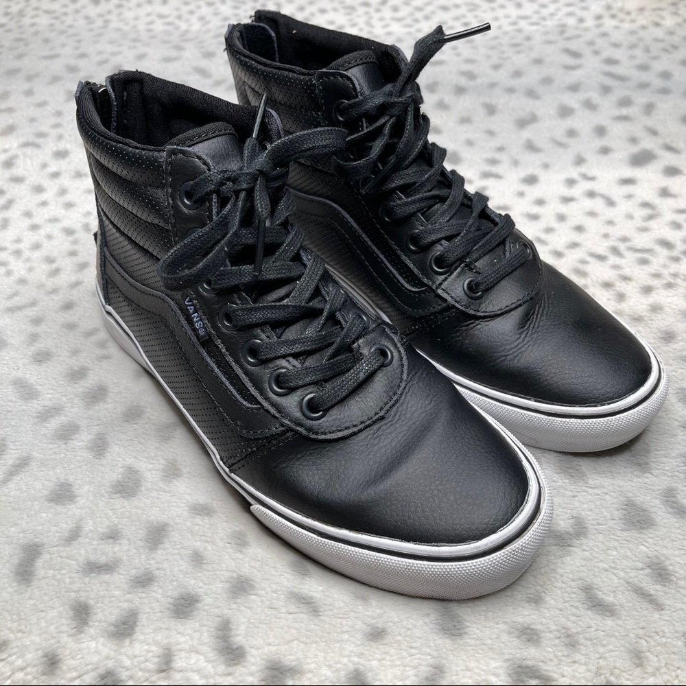 Vans Sk8 Zip Hi Leather Skate Shoe Sneaker Lace Up